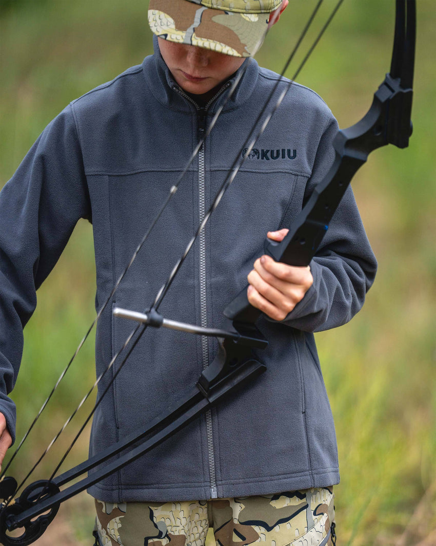 Youth Versa Fleece Full Zip | Gunmetal