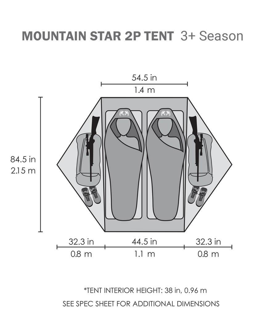 Mountain Star 2 Person Tent | Gunmetal-Camel